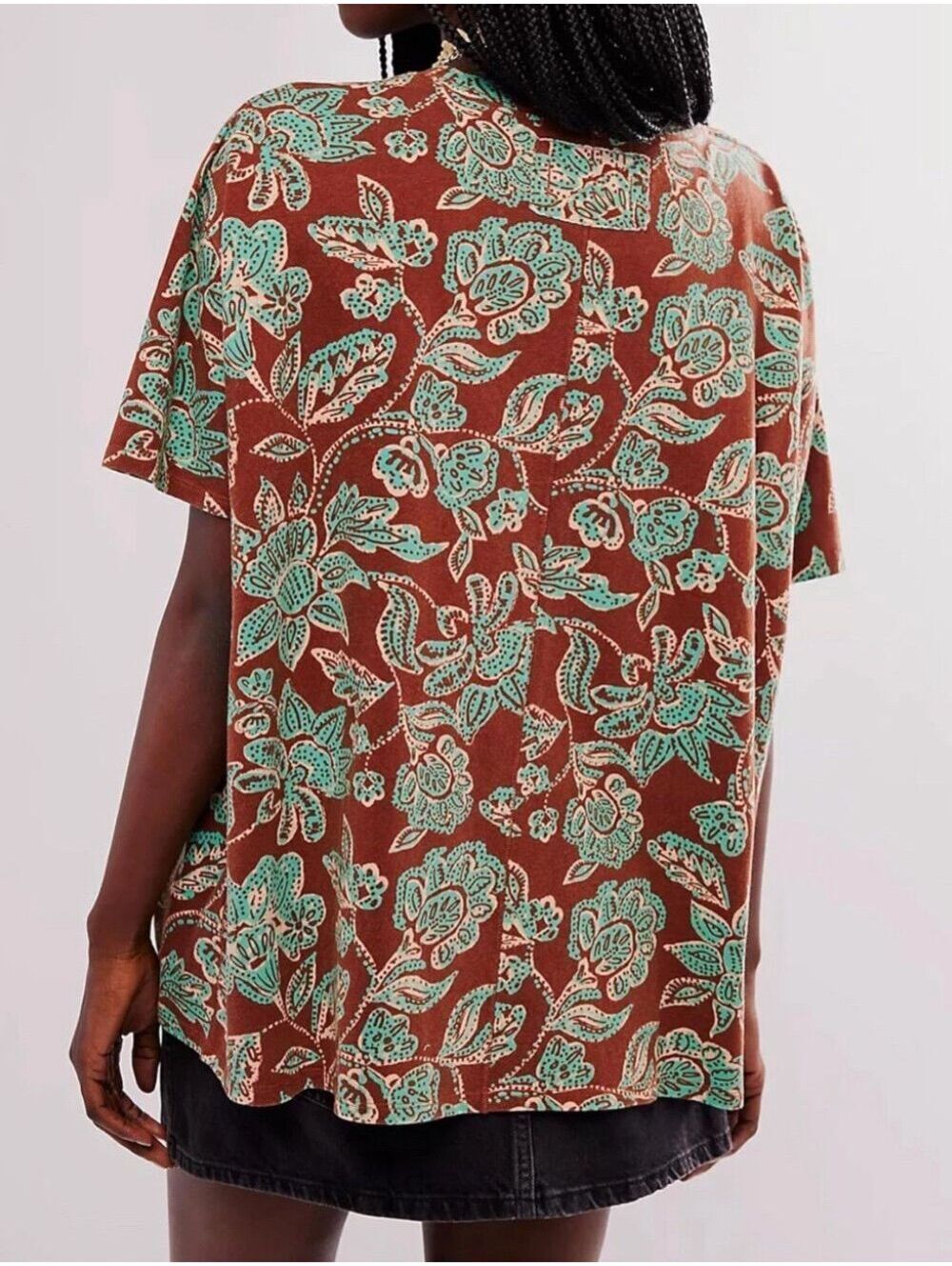 (XS, PTP 24) NWOT FREE PEOPLE WE THE FREE NINA PRINTED TEE